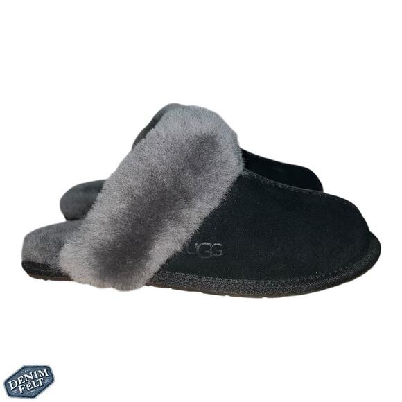 UGG Women’s Black/Grey Scuffette II Suede Slippers/ House Shoes | NEW/NIB!! - Picture 6 of 15